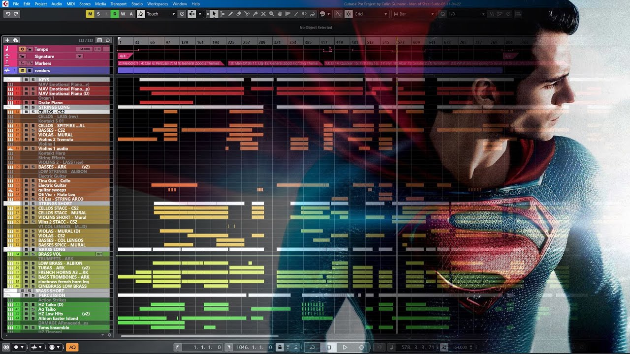 Man Of Steel Suite MIDI Mock-up Piano Roll