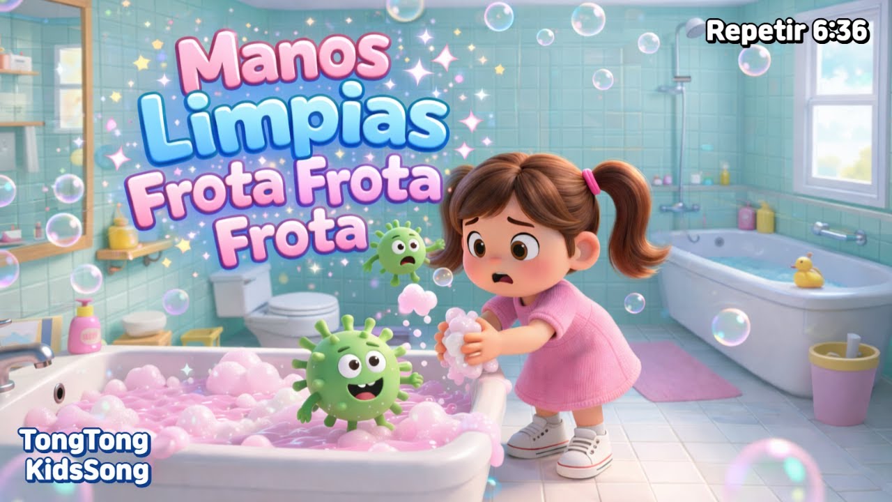 🧼 Canción de Manos Limpias para Niños |Aprende a Lavarte las Manos 🎵  |TongTong Canciones Infantiles