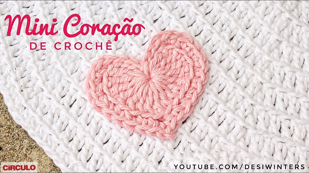 Mini Coração de #crochê - Artes da Desi