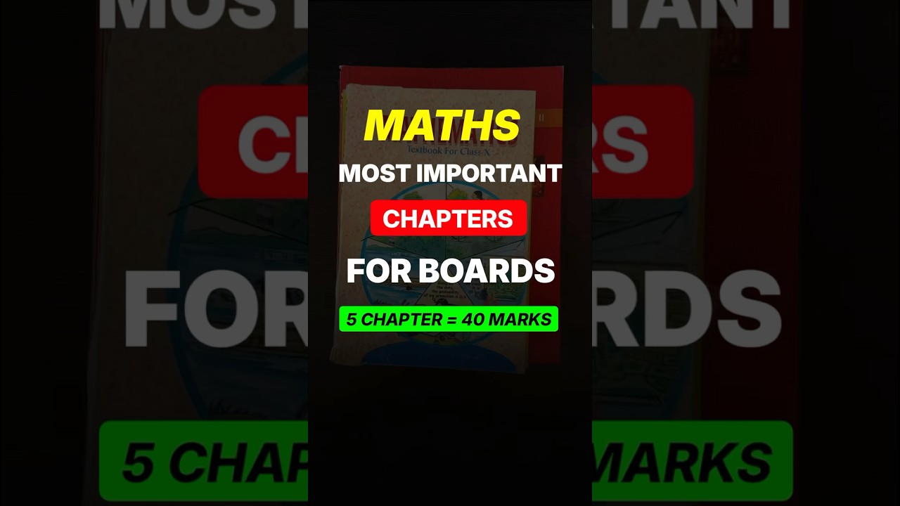 Maths Most Important Chapters Class 10 2026 | Class 10th Maths Important Chapters For Boards #shorts
