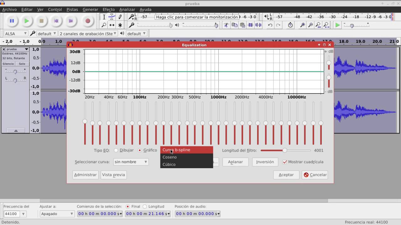 Audacity masterización básica