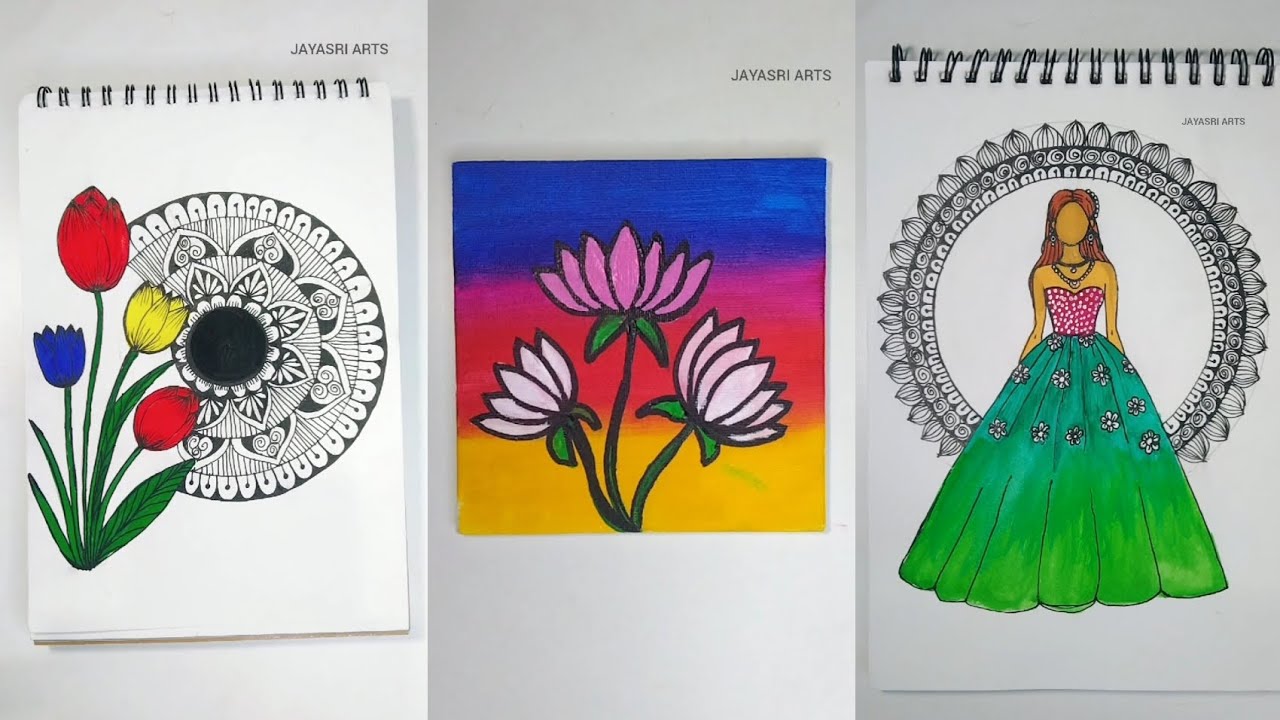 9 Art Ideas For Beginners #shorts #mandalaart #drawing #painting #paintingtutorial #mandaladesign 
