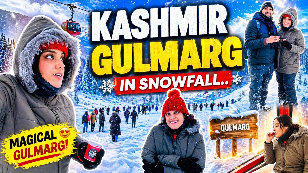 GULMARG in Heavy Snowfall | Gondola Phase 1 and Phase 2 | Gulmarg Kashmir | Anukriti Mishra