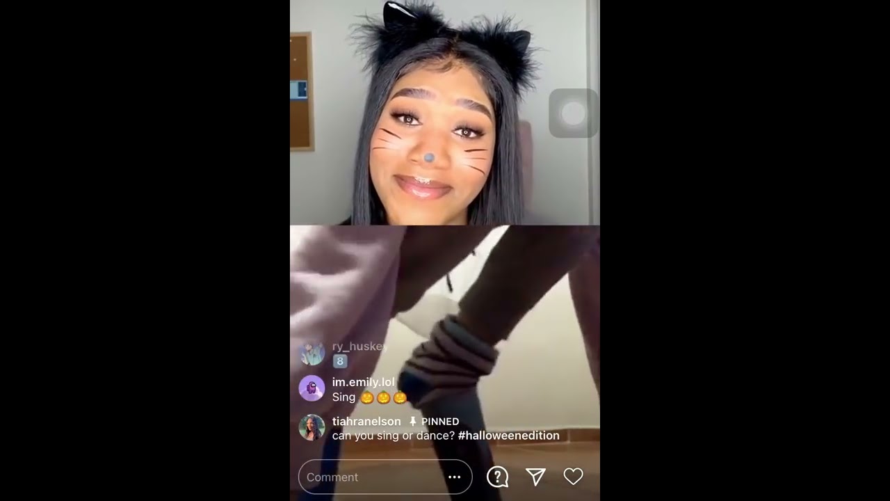 Girl with feet inside cups falls repeatedly - Tiahranelson Instagram Live Talent Show (10/31/2020)