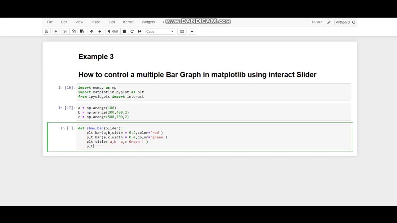 How to control  multiple Bar Graph in matplotlib using Ipywidgets  interact Slider