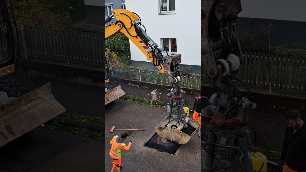 Perfekte Asphaltarbeiten 4 - Bagger im Einsatz