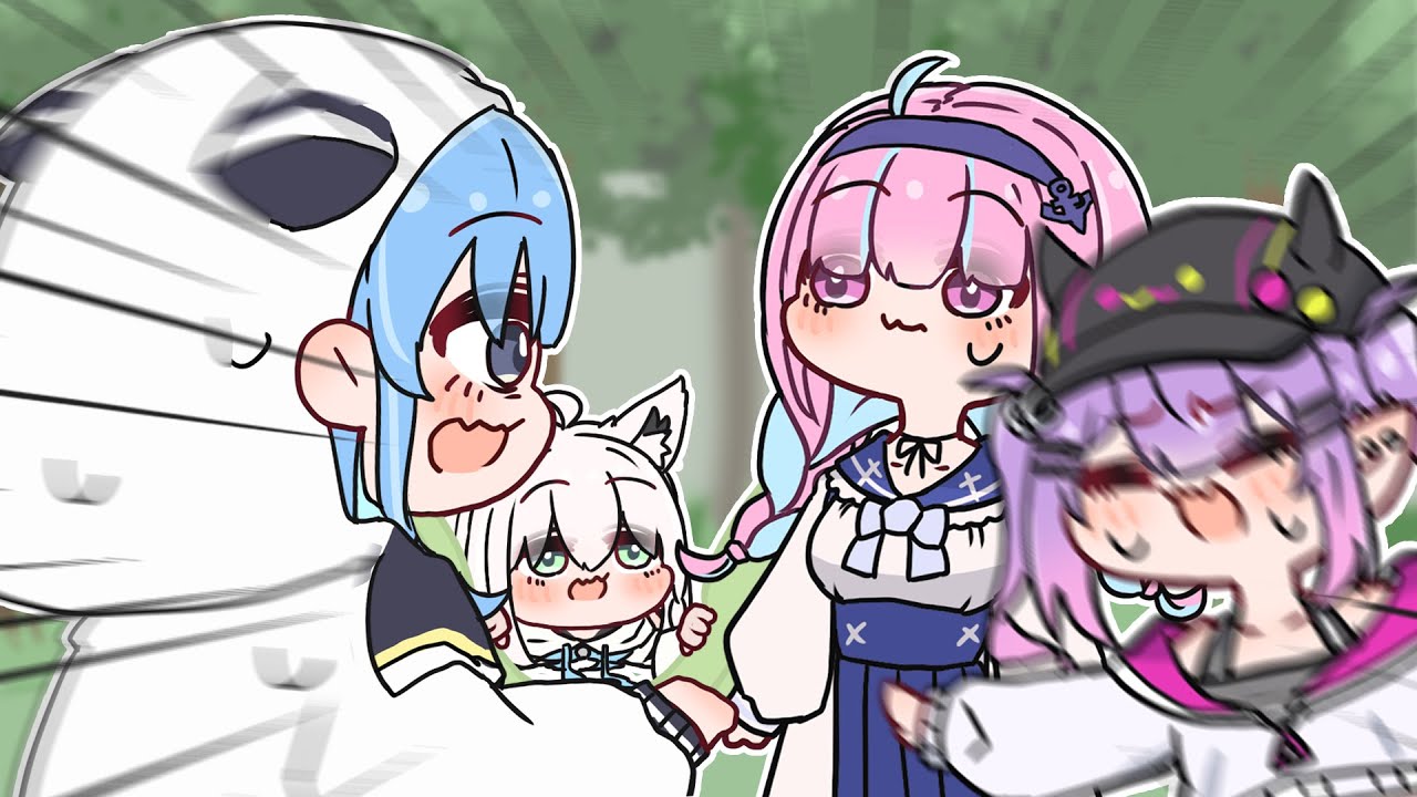 【手描き】あくすいの間に挟まるアンチ筆頭トワ様、突然現れる監視するだけの狐【湊あくあ/星街すいせい/常闇トワ/白上フブキ/すいおじ/ホロライブ切り抜き/切り抜き漫画】