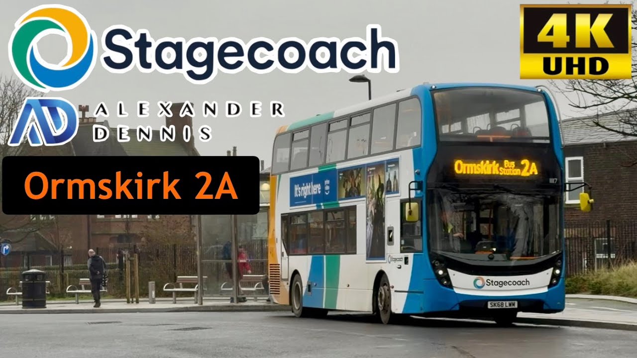 [Stagecoach Bus: 2A Preston to Ormskirk via Hutton, Hall Carr, Tarleton, Rufford, Burscough Bridge]