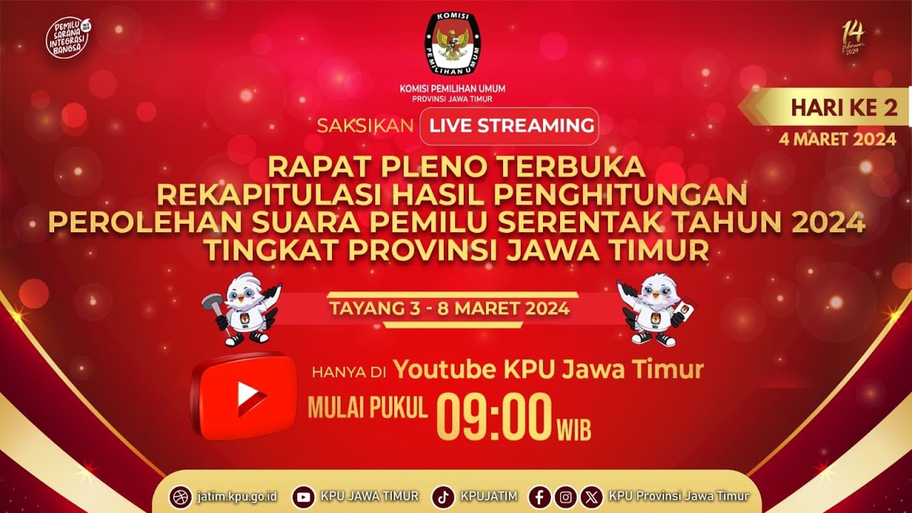 Rekapitulasi Hasil Penghitungan Perolehan Suara Pemilu 2024 Provinsi Jawa Timur Hari Ke-2 (1)