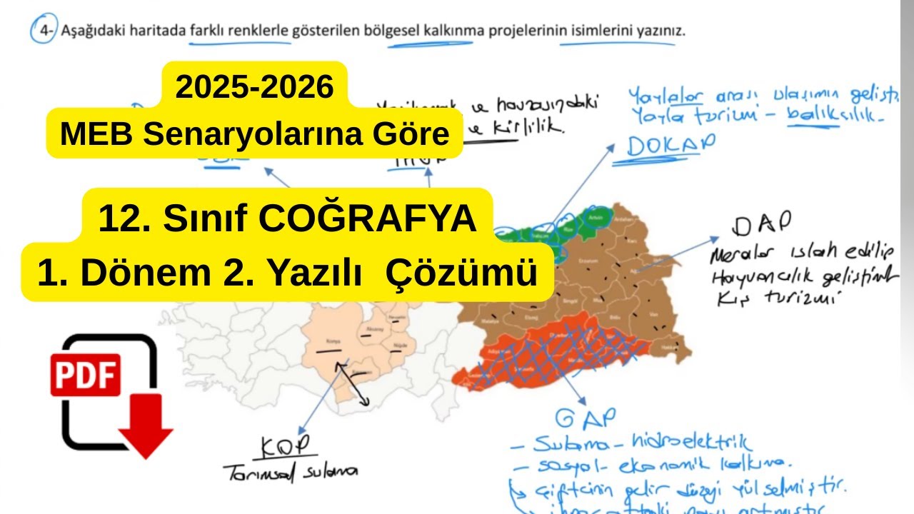 12. Sınıf Coğrafya 1. Dönem 2. Yazılı Sınav Provası Çözümü MEB 2025