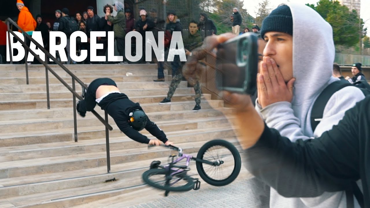 BMX-заезд на улице Барселоны превращается в бунт!