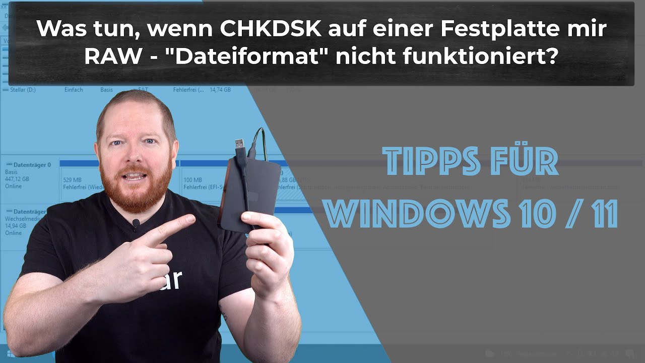 Das Dateisystem ist RAW. CHKDSK funktioniert bei RAW Dateisystem nicht. Wie kann ich das l&ouml;sen?