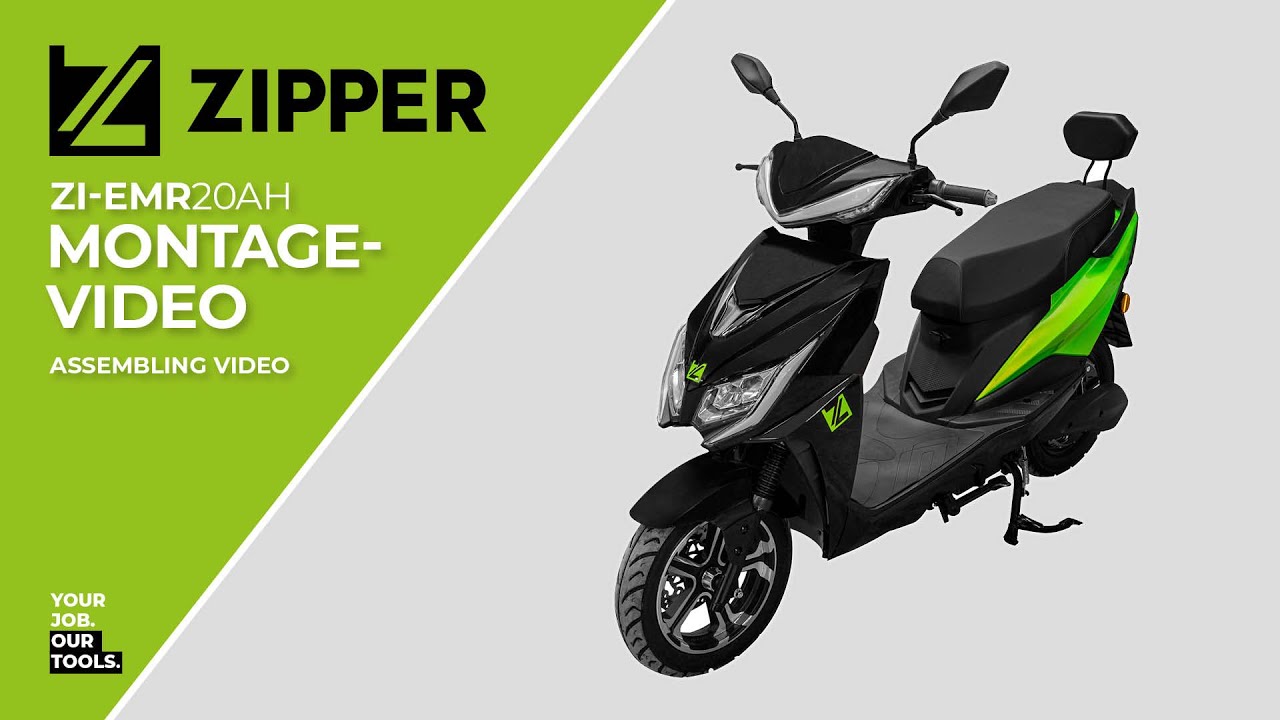 ZIPPER E-Motorroller ZI-EMR20AH Montagevideo / electric moped assembling video (official ZIPPER)