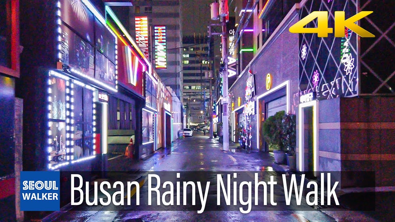[4K] Yeonsan Rainy Night Walk ASMR 부산 연산동의 비내리는 밤 걷기 빗소리 釜山 kernyit HànQuốc