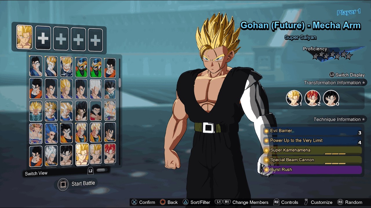 Dragon Ball Sparking Zero - Gohan (Future) Mecha Arm SSJ VS Super Buu