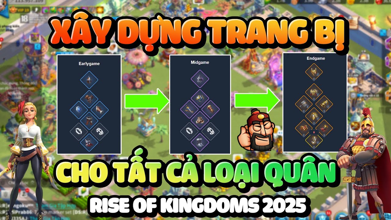 Cách Xây Dựng Trang Bị Cho Tất Cả Loại Quân Và Chỉ Số Vũ Trang Rise of Kingdoms 2025