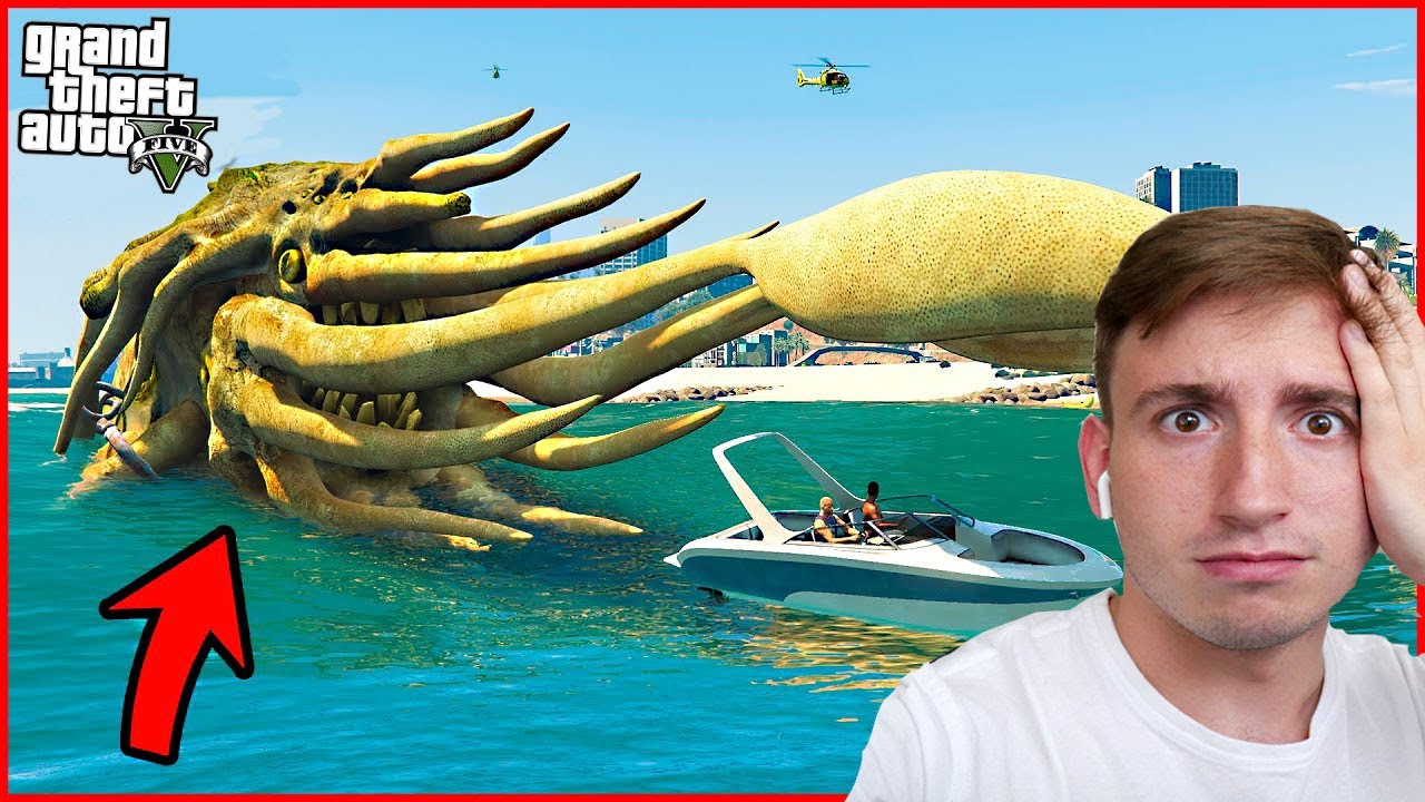 LOV&Iacute;M EXTR&Eacute;MNĚ NEBEZPEČNOU VODN&Iacute; PŘ&Iacute;&Scaron;ERU V GTA ! (GTA 5 M&oacute;dy)