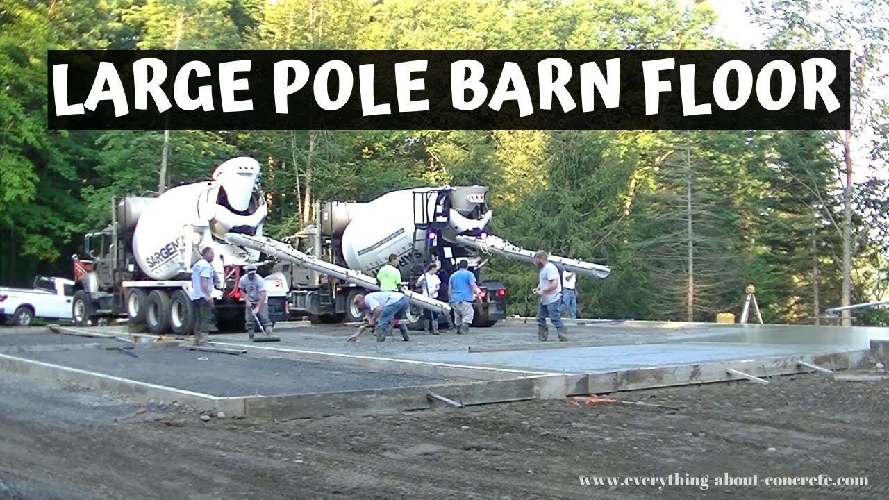 How To Pour A Concrete Floor For A Large Pole Barn | Sloped To Floor Drains