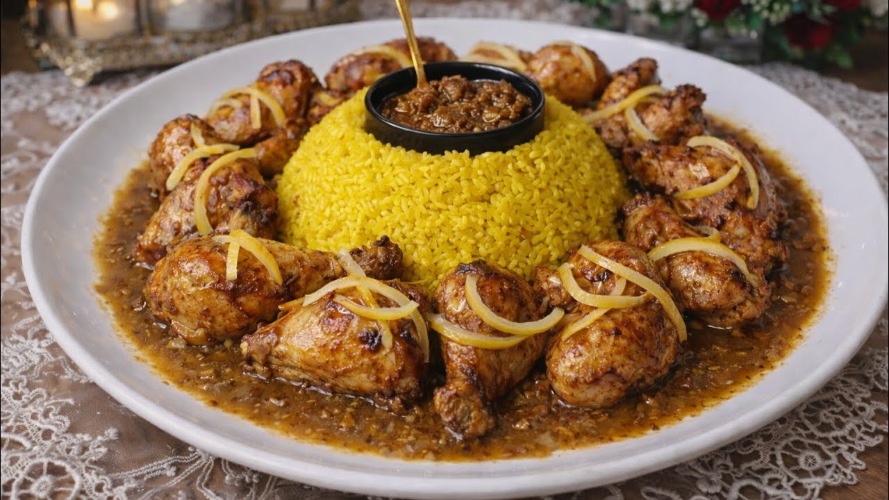 📍الدجاج المقلي المغربي المدغمر مع الروز المحمض | طعم ولا أروع
