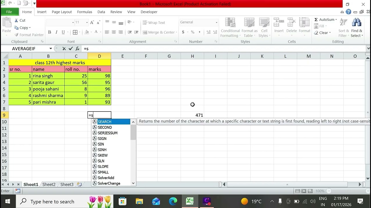 Newtons Computer Classes | excel basic to advance formula lec:1