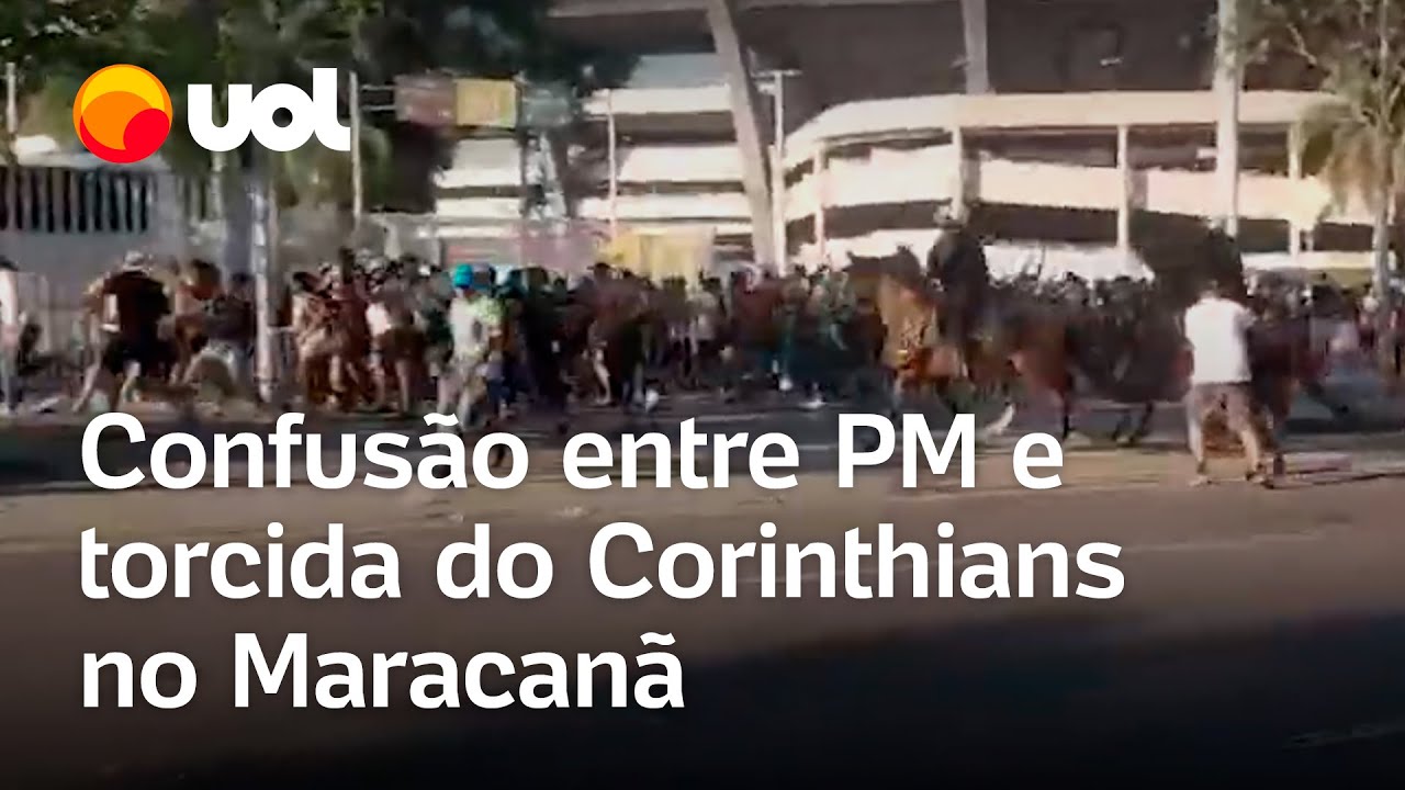Torcedores do Corinthians e PM protagonizam confusão nos Arredores do Maracanã