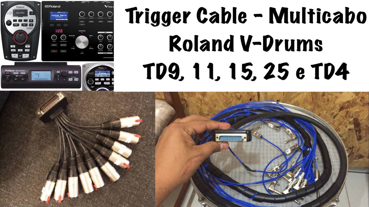 Trigger Cable Roland V-Drums ( Multicabo ) TD9 TD11 TD15 TD25 / TD4