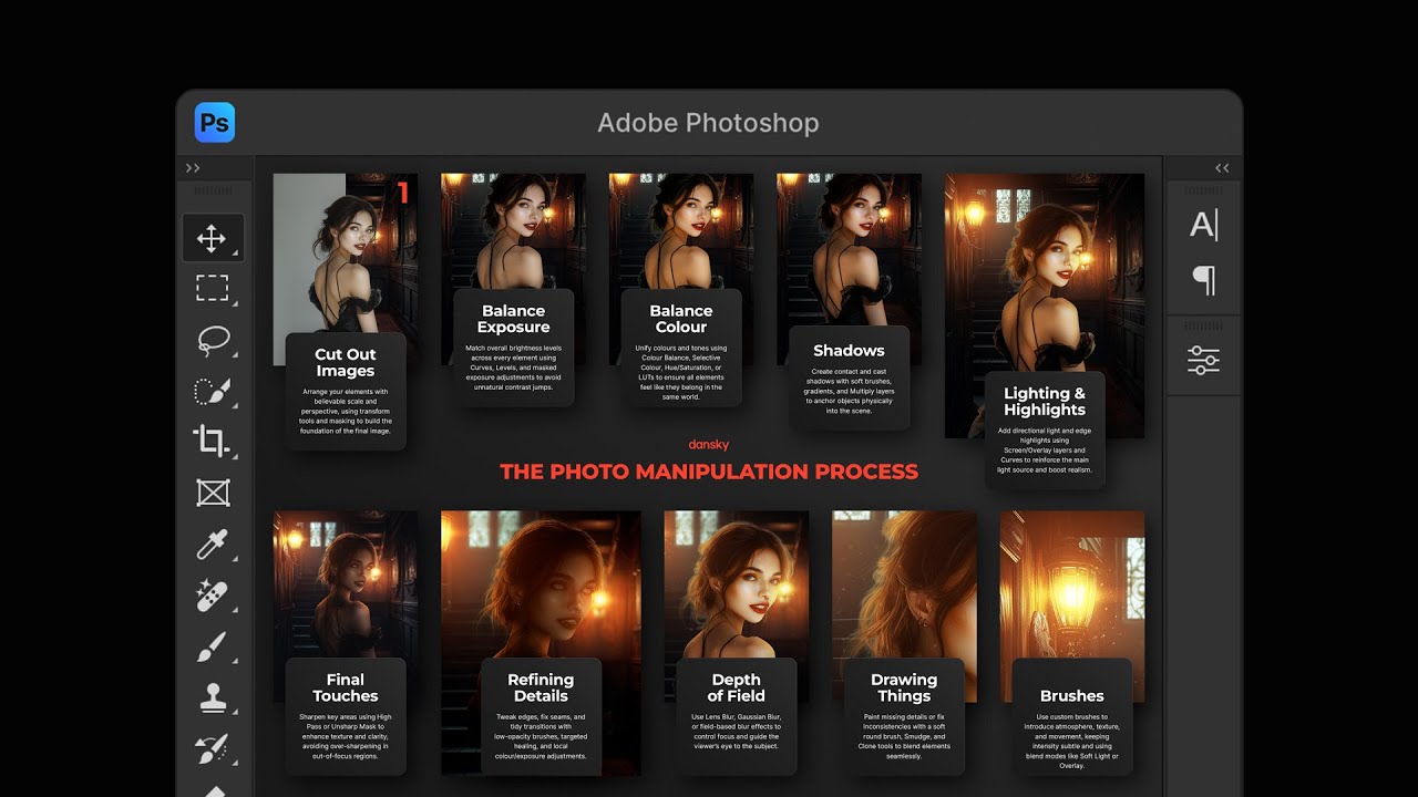 Designing a Photo Manipulation Infographic Live in Photoshop