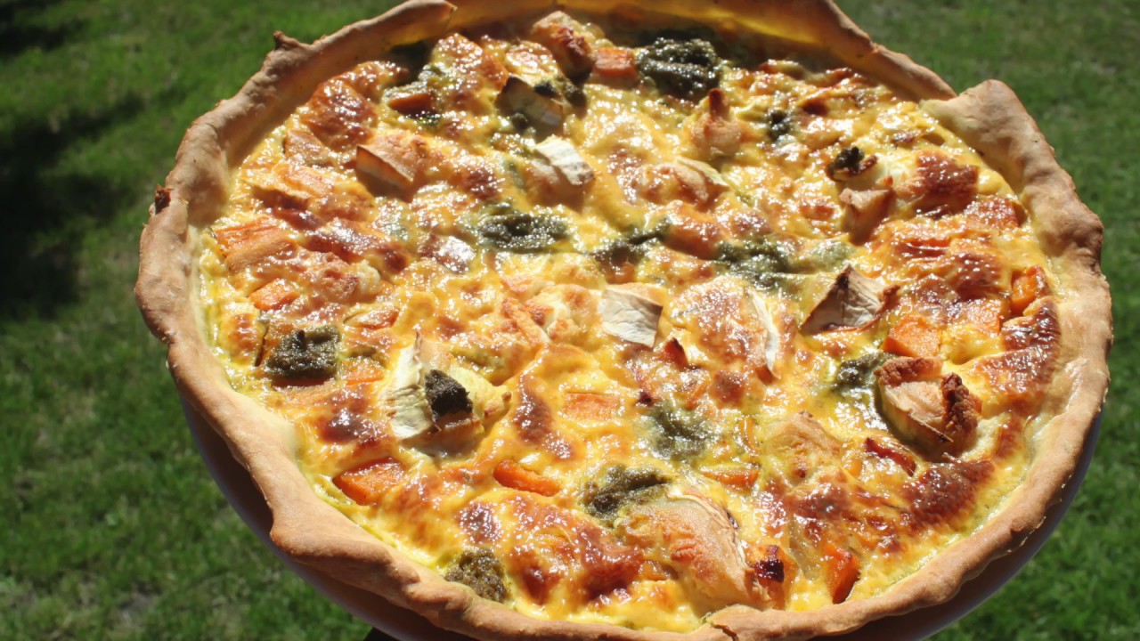 Quiche patate douce chèvre pesto avec pâte brisée allégée sans beurre