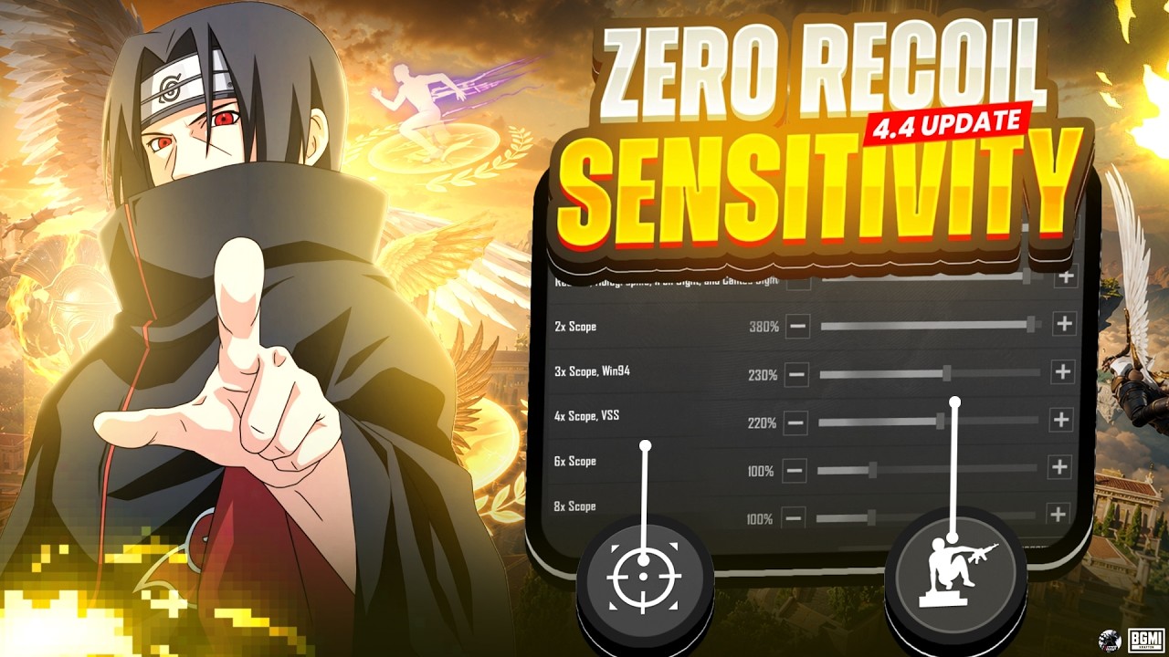 BGMI 4.4 Update Best Sensitivity 🔥 Zero Recoil for All Devices (Gyro & Non-Gyro)