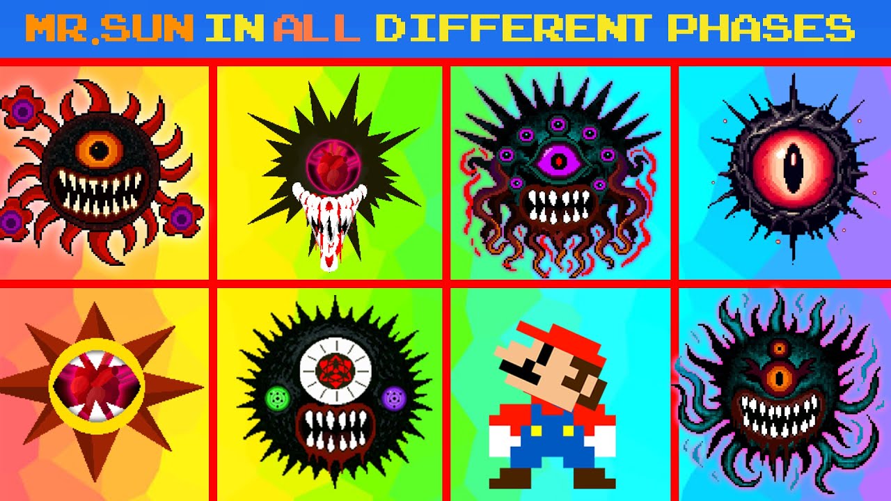 Mario vs Suika | Mario vs ALL EVOLUTIONS of HORROR Mr. SUN Sprunki!