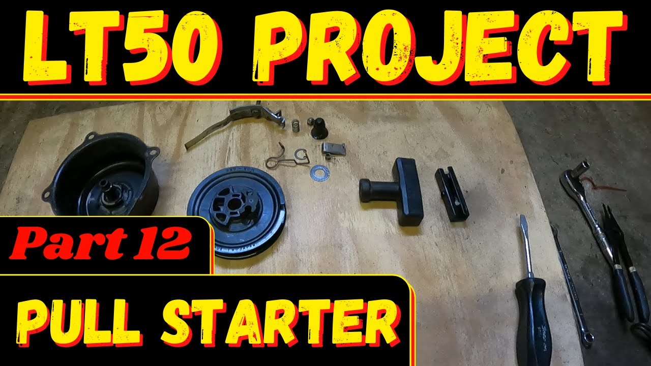 SUZUKI LT50 How to replace repair pull cord and rebuild pull starter assembly LT 50 PROJECT PART 12