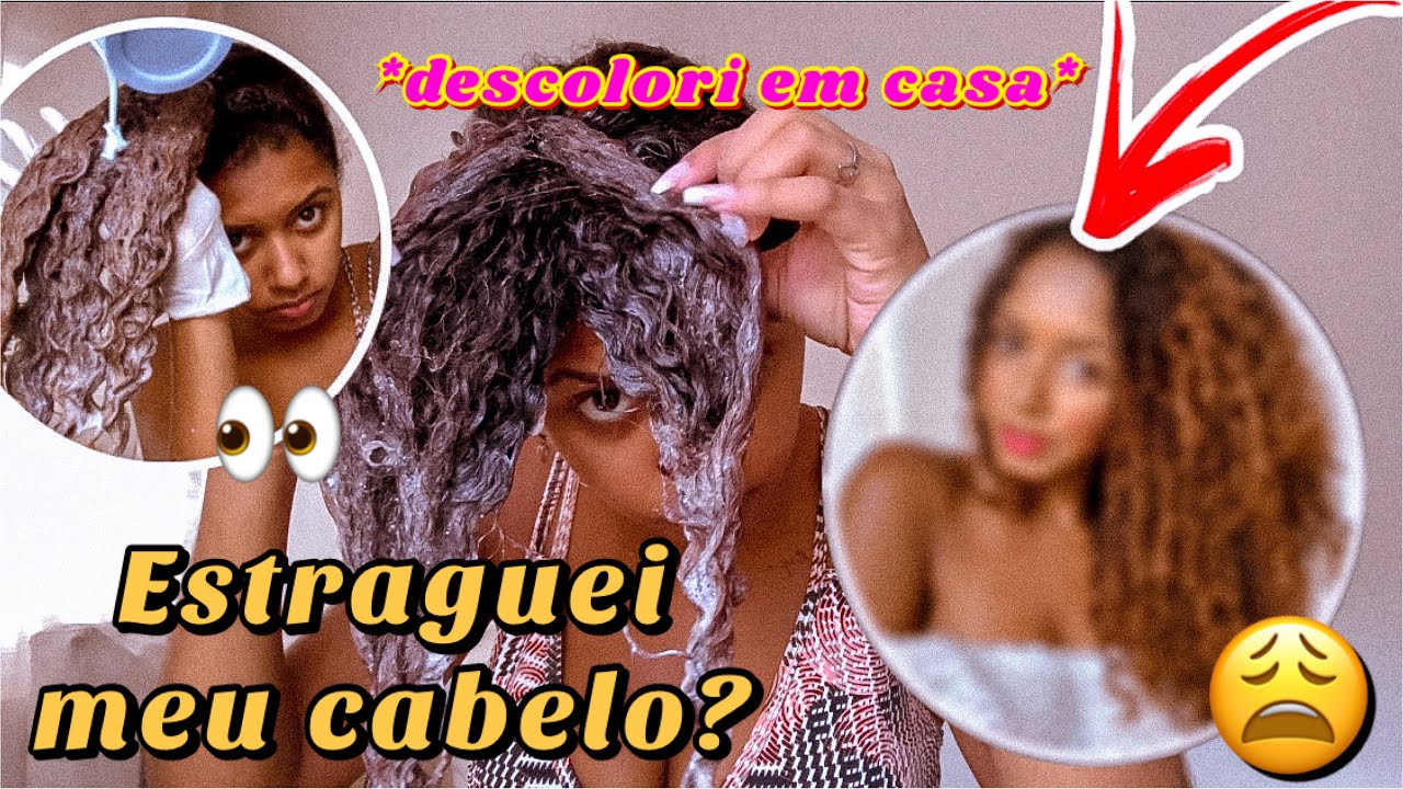 DESCOLORI MEU CABELO CACHEADO EM CASA COM SHAMPOOZADA