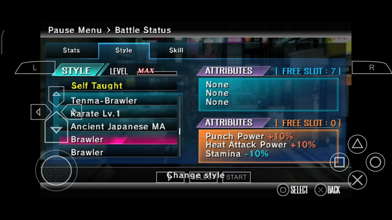 Kurohyou 2 Style Selection but with the Unplayabe Styles.
