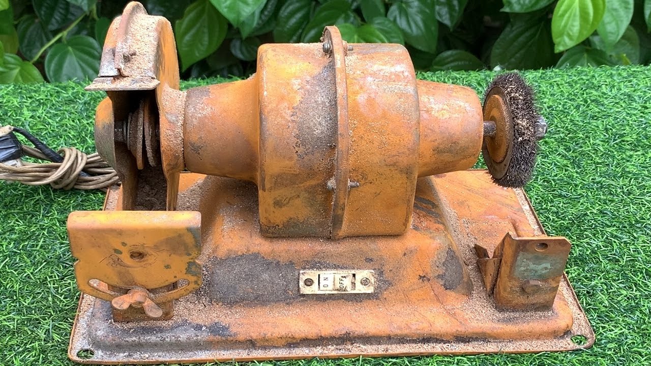 Restoration The Rusty Old Bench Grinder - Repair And Reuse /The Worker Excellent Restorations Skills