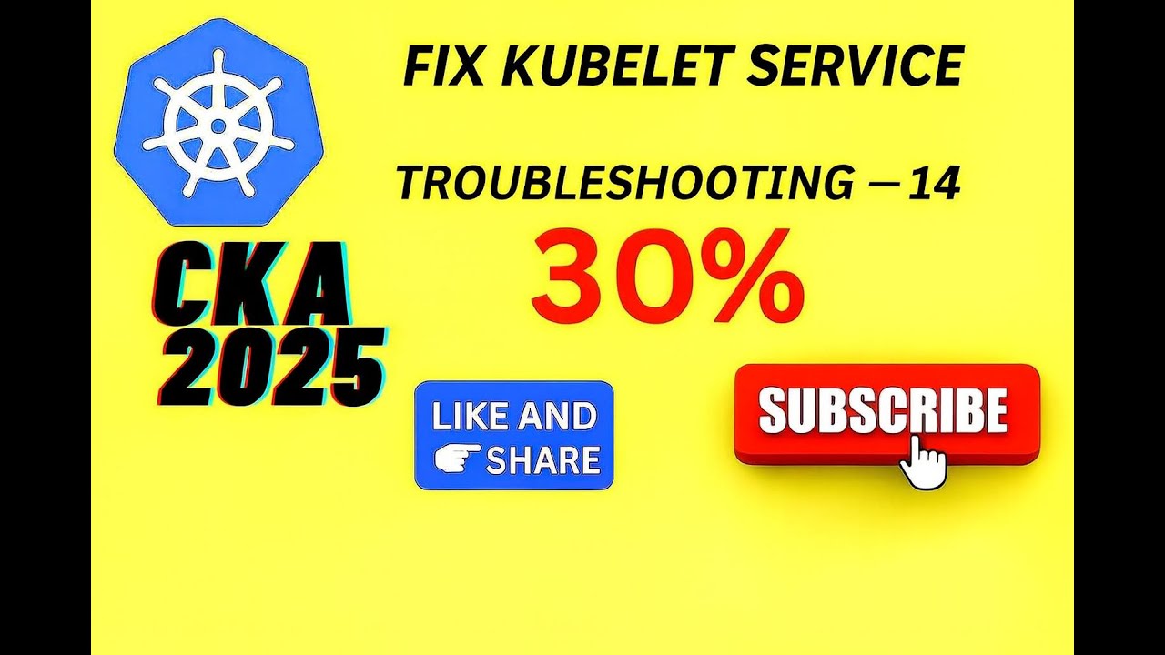 CKA Exam 2025 Fix Kubelet Service,Troubleshooting  14