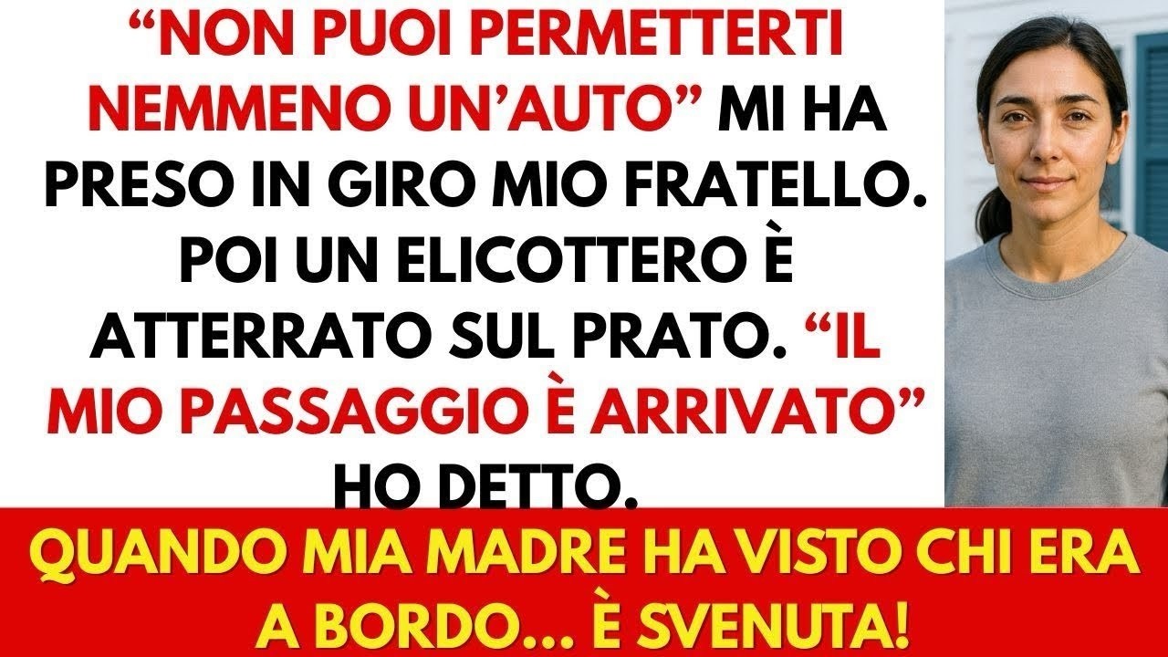 Alla riunione di famiglia mi hanno detto “sei povera” — poi è atterrato il mio elicottero