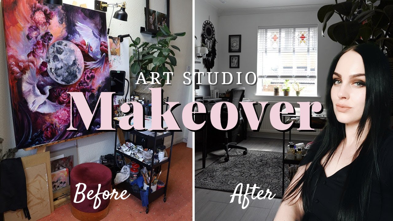 Dark Bohemian  Inspired Art Studio Makeover + Ikea Visit- Art Vlog 🖤  🦇