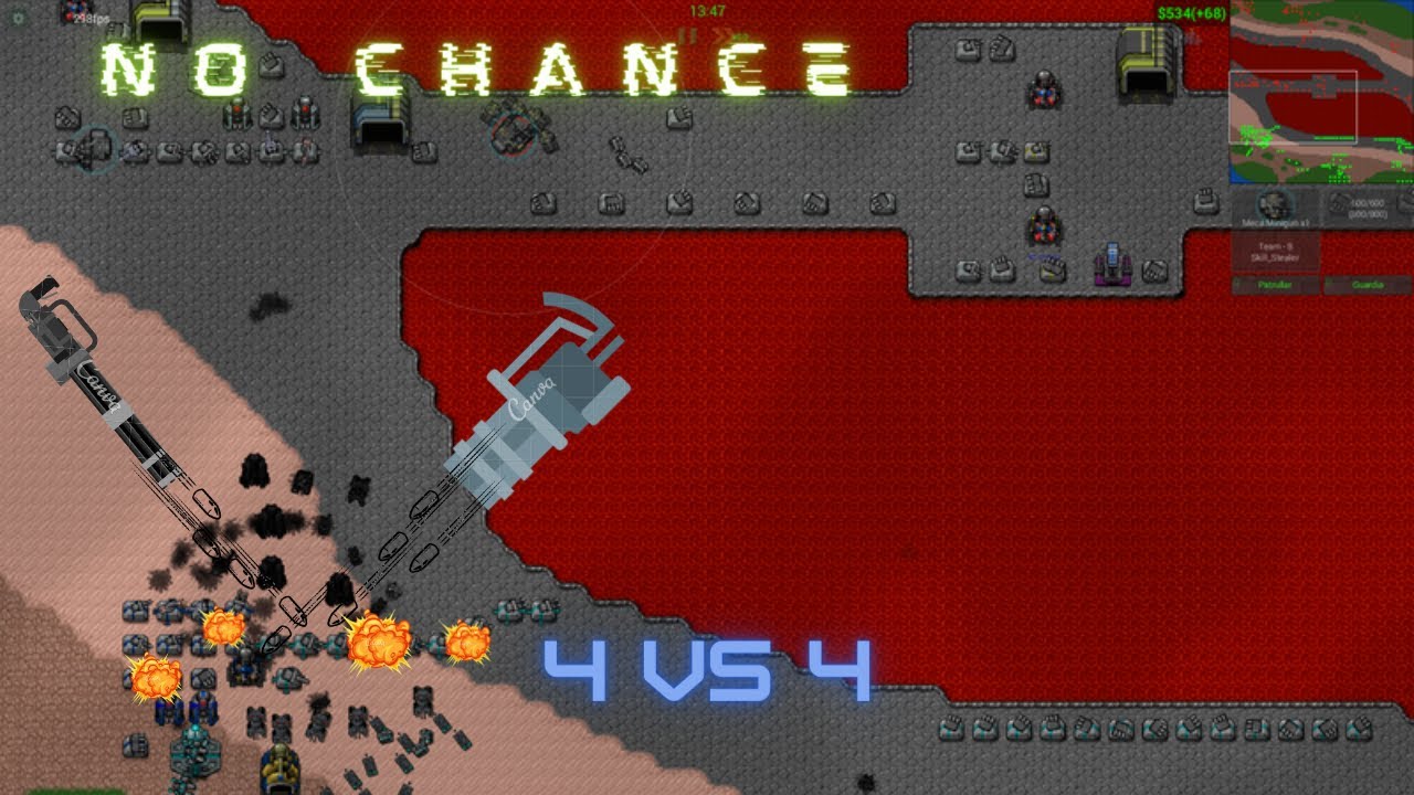 They tried to defend with the wrong towers - Rusted Warfare Multiplayer - 4 vs 4 - Two sides