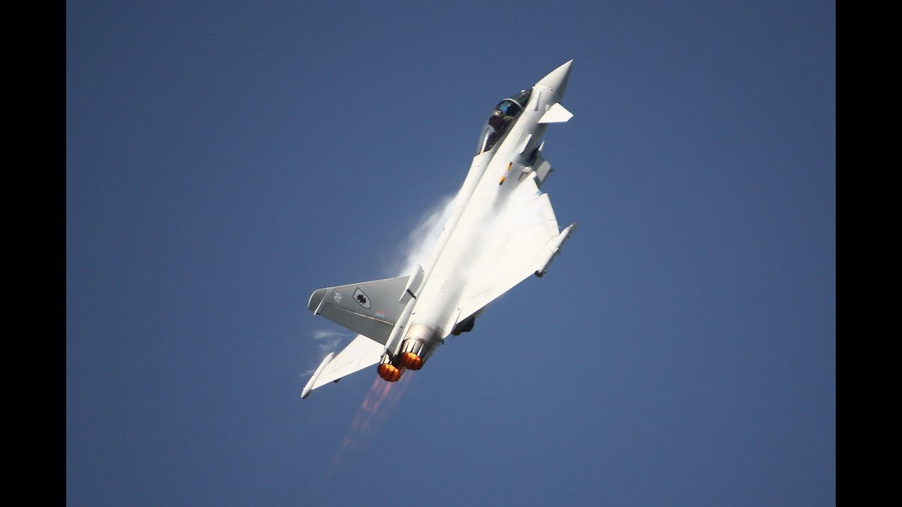 RAF Typhoon Display Over  Shoreham Airshow Viewed From Lancing Hill