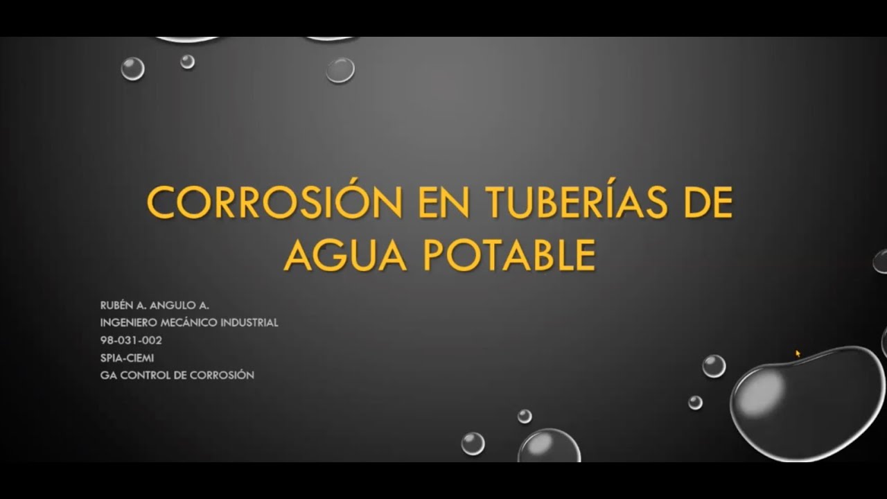 Corrosión en Tuberías de Agua Potable #PCVC2020
