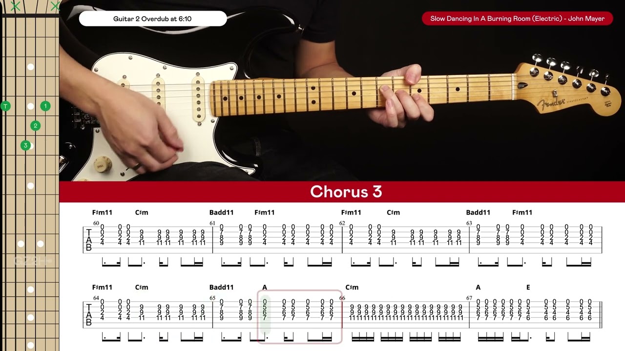 Slow Dancing In A Burning Room Electric Guitar Cover Live In LA Intro John Mayer 🎸|Tabs + Chords|