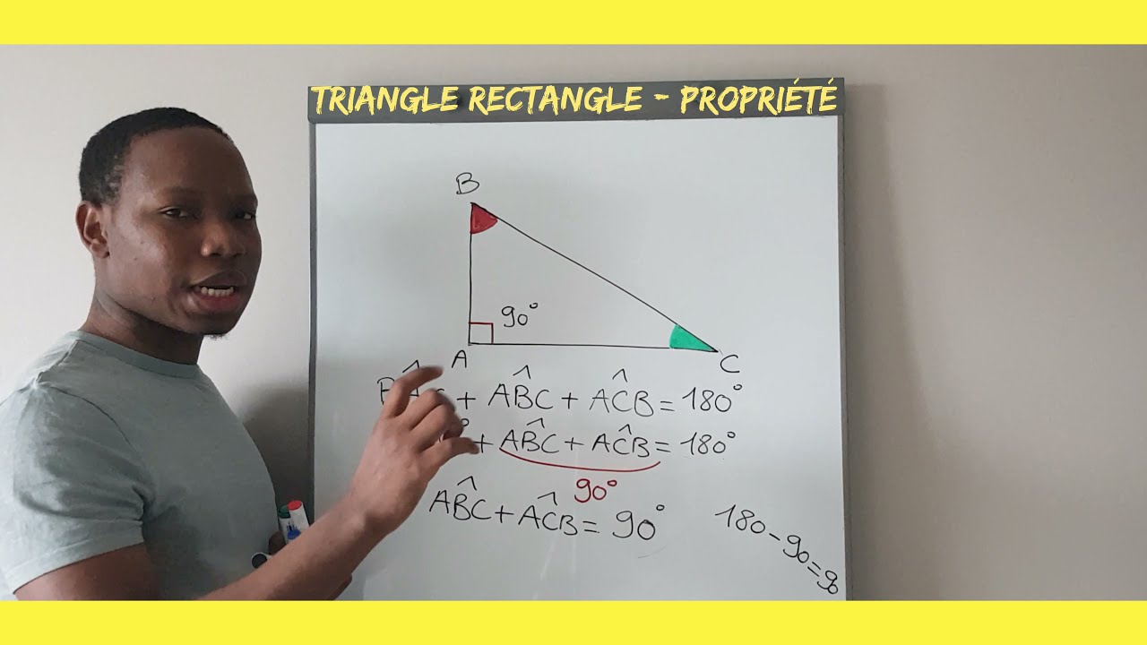 Triangle rectangle : Propriété - Somme des mesures des angles d'un triangle (5ème, 4ème).
