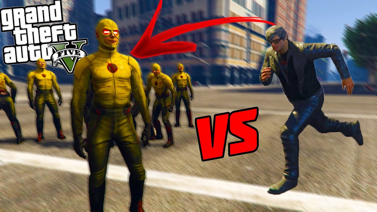 REVERSE FLASH ARMY VS QUICKSILVER IN GTA 5! | gta 5 mods