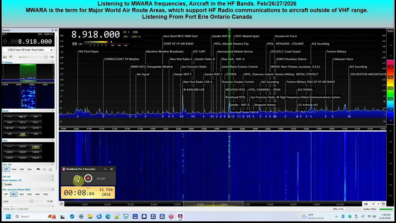FEB/10/2026, Listening to Aircraft in the HF Band
