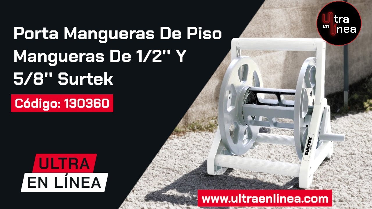 Porta Mangueras Carrete Piso 1/2" Y 5/8" 60M Surtek - 130360