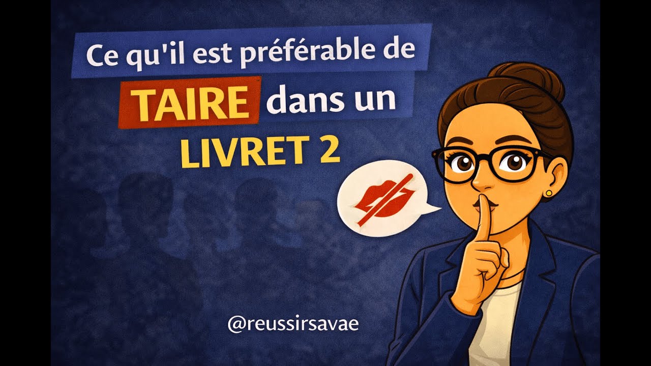 Faut il TOUT raconter dans son livret 2 - Voici ce que je vous recommande de laisser de côté !