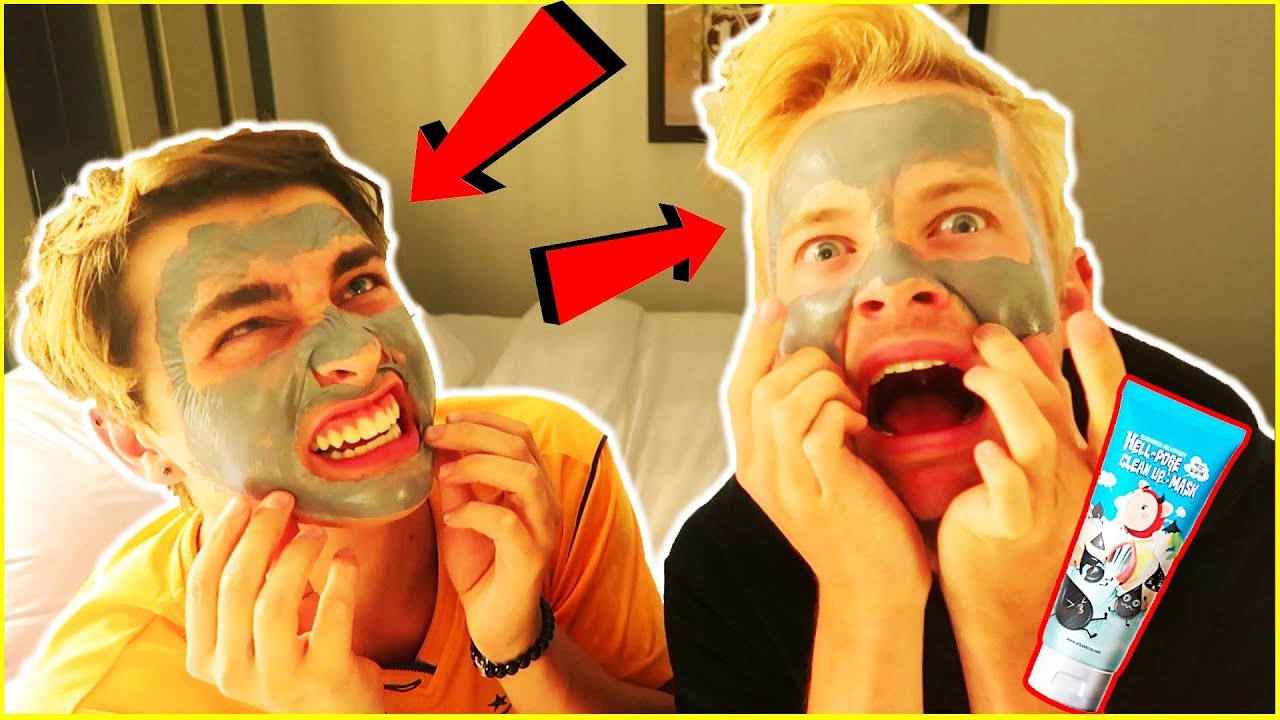 GUYS TRY THE WORLDS MOST PAINFUL FACE MASK!! | Colby Brock