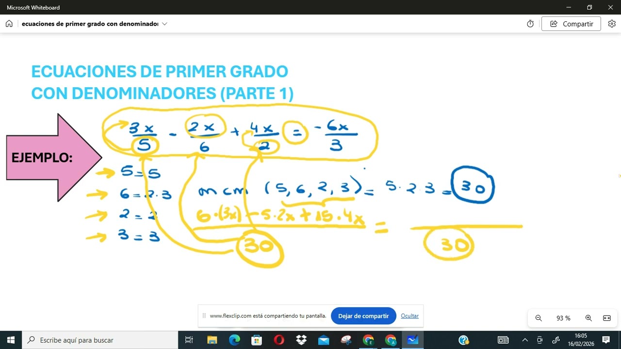 ECUACION DE PRIMER GRADO CON DENOMINADORES