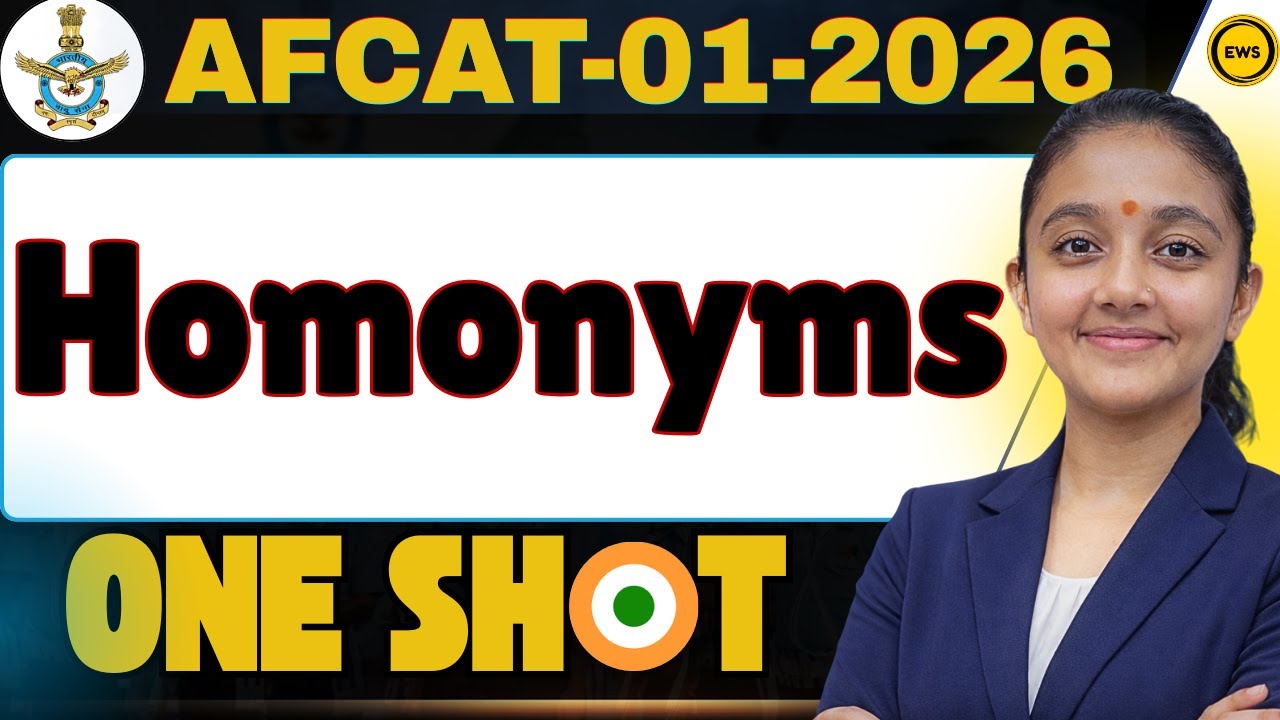 Homonyms One Shot for NDA|CDS|AFCAT | English VOCAB Live