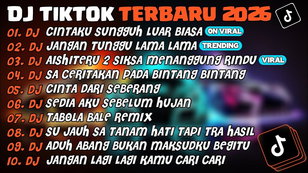 DJ TIKTOK TERBARU 2026🎵DJ CINTAKU SUNGGUH LUAR BIASA🎵DJ JANGAN TUNGGU LAMA LAMA🎵 FULL ALBUM
